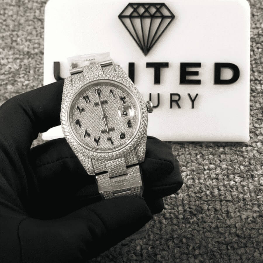 Rolex Datejust 126300 “Iced Out Arabic Dial” Super Clone Quality