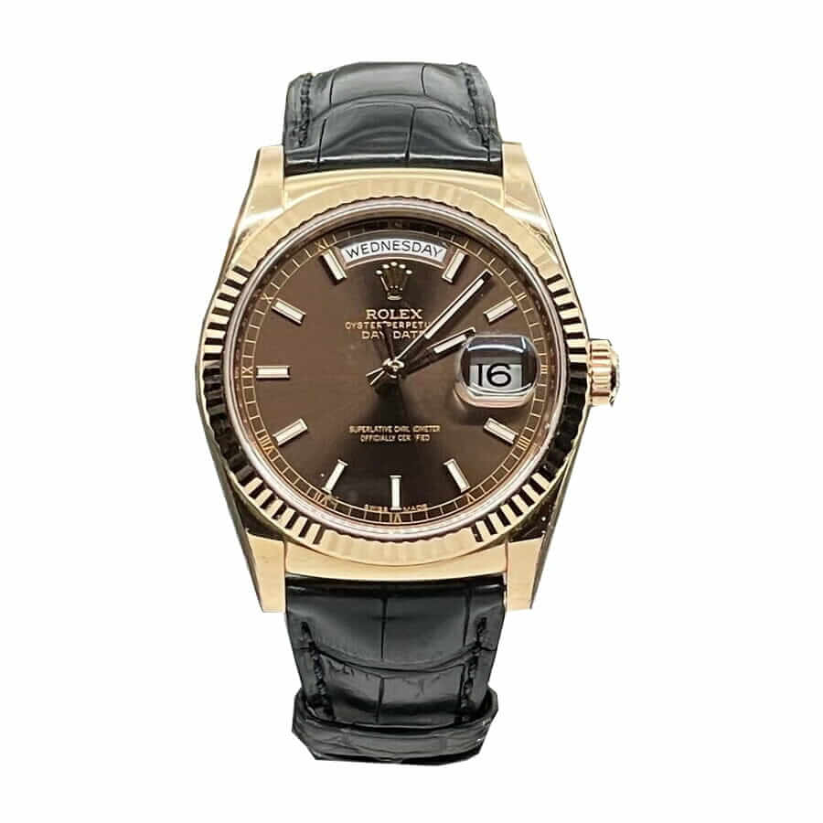 (image for) Rolex Day-Date 128238 “Black Leather” Super Accurate Clone