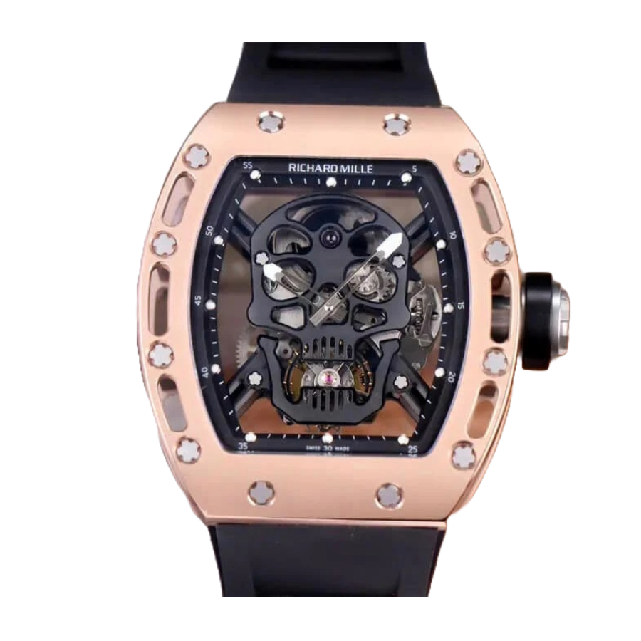 (image for) Richard Mille RM 52-01 Tourbillon “Skull” Dial Rose Gold Detailed Replica